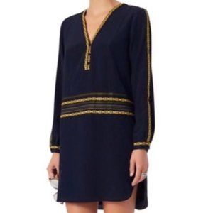 NWOT Intermix Embroidery Trim Silk Dress size